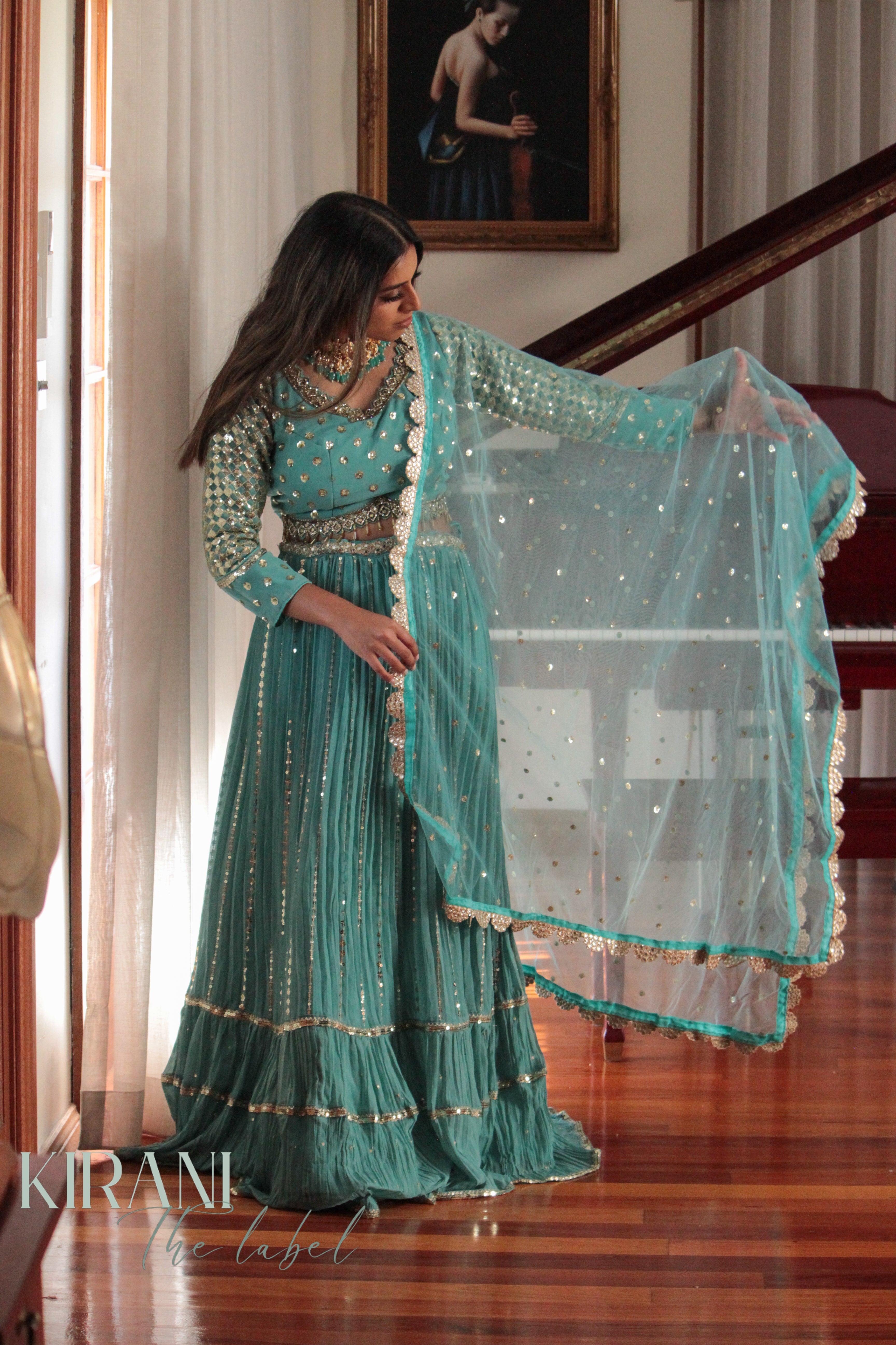 Nora Teal Lehenga