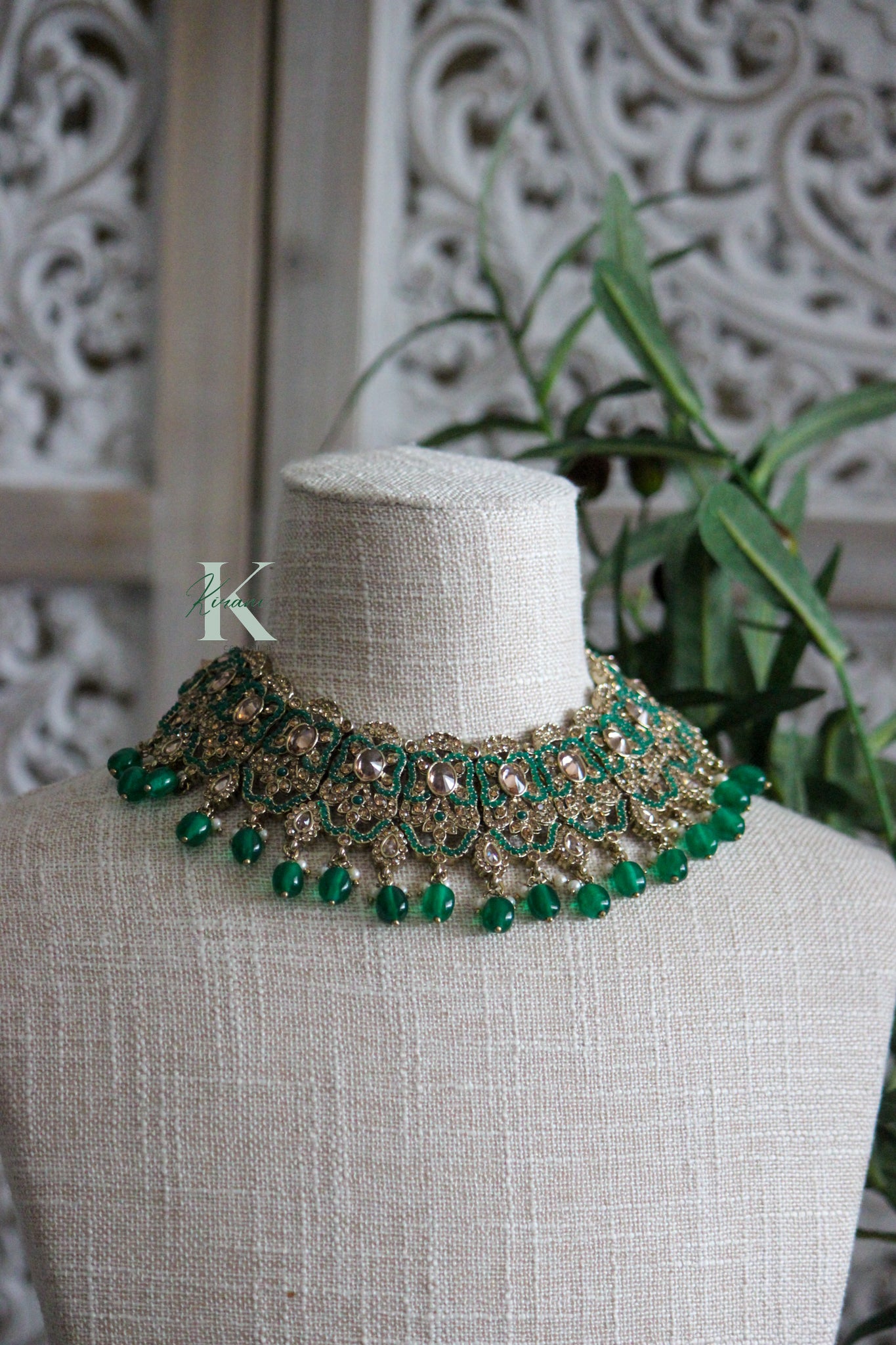 AMALIA - Emerald Green Bridal Set