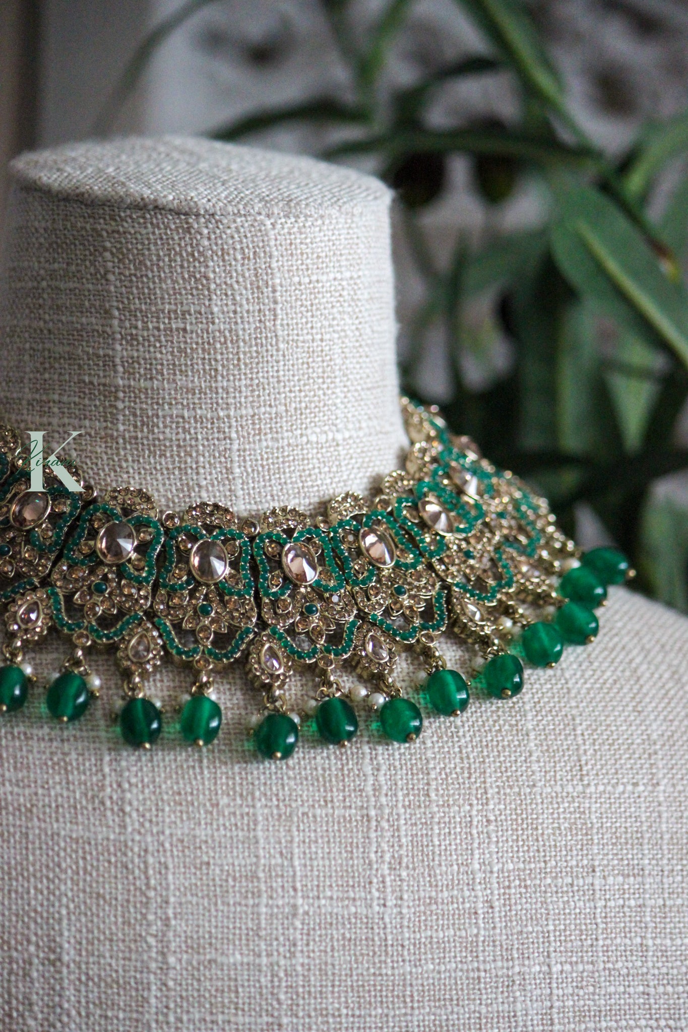AMALIA - Emerald Green Bridal Set