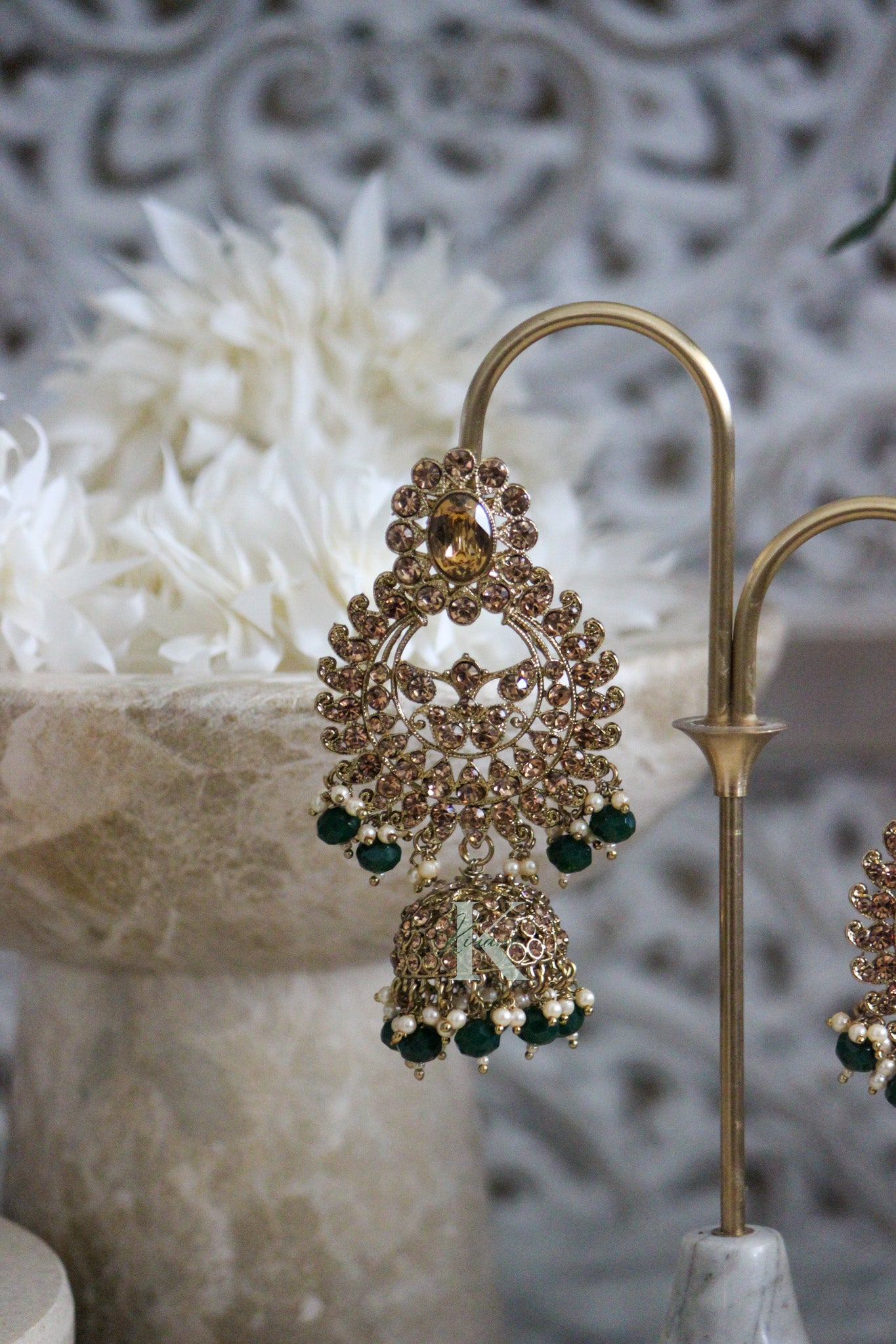 Kareena Green Earring and Mangtika