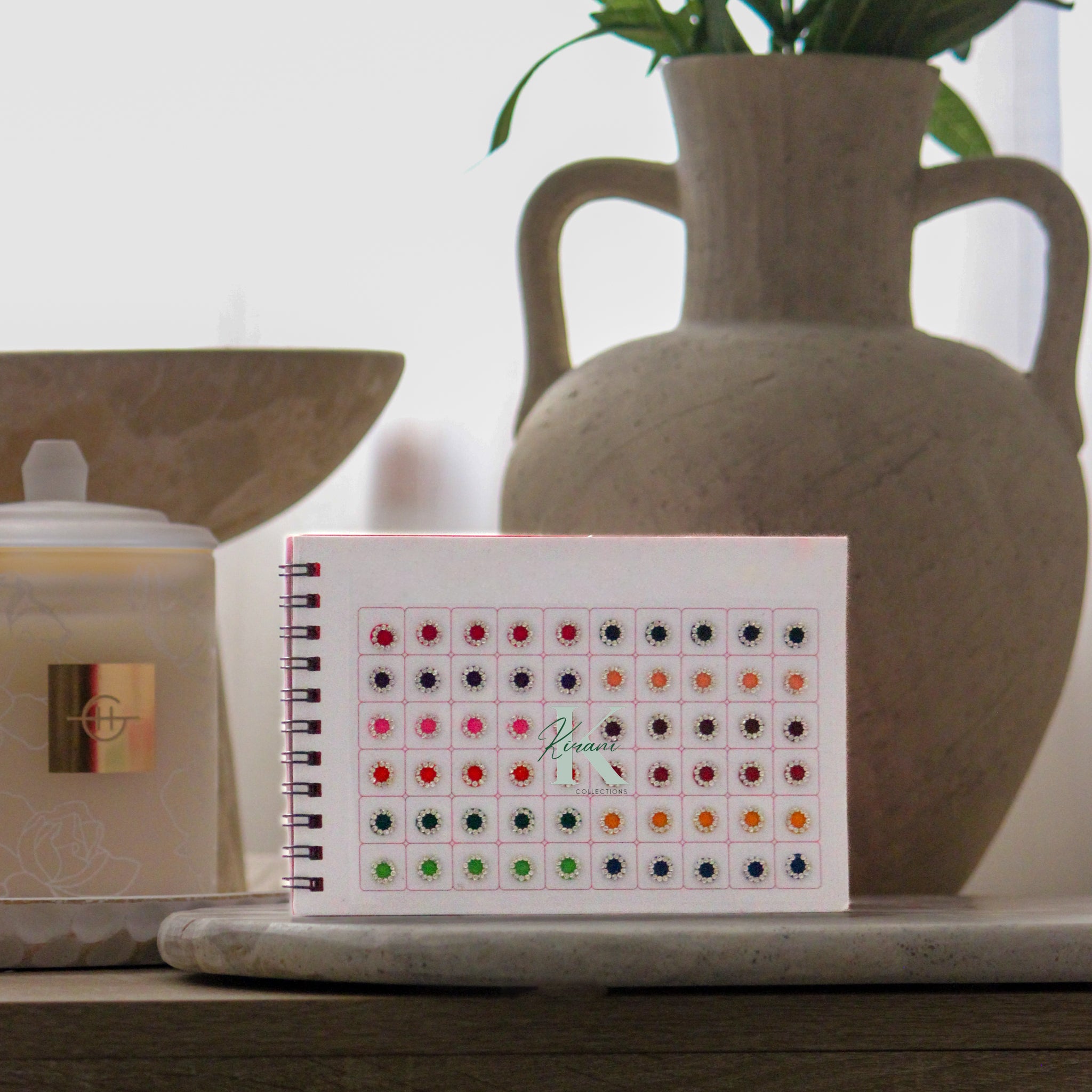 Bindi Book - (300, Silver/White Stone Border, All Sizes)