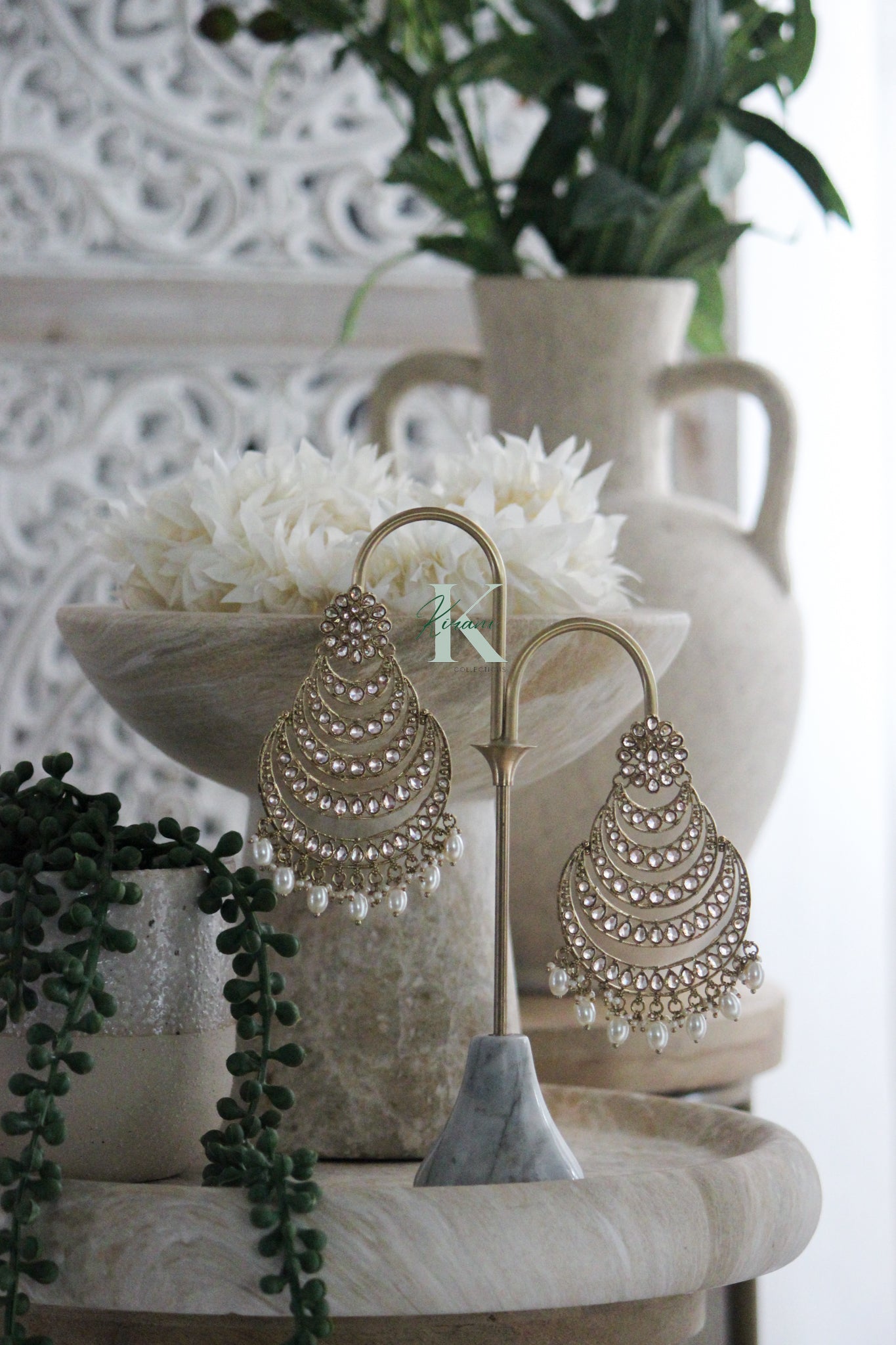 ANISHA - Gold Statement Earrings