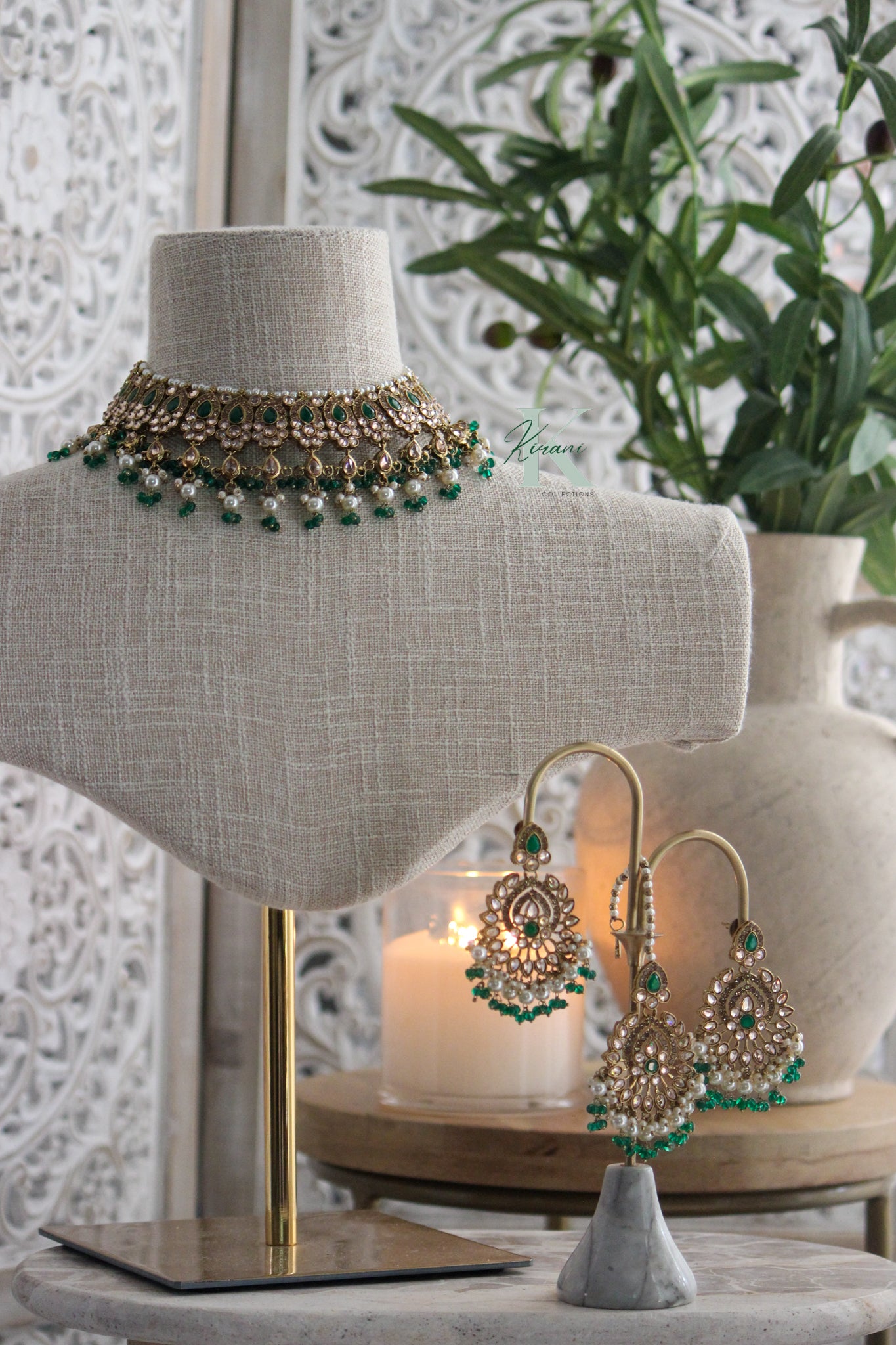 CORDELIA - Emerald Green Necklace Set, image size:1365x2048