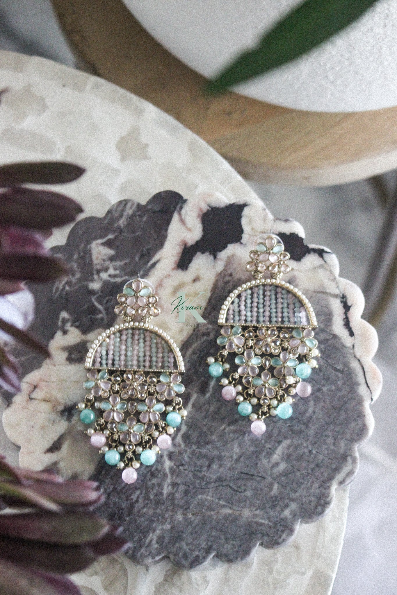 TISYA - Soft Pink and Blue Earrings
