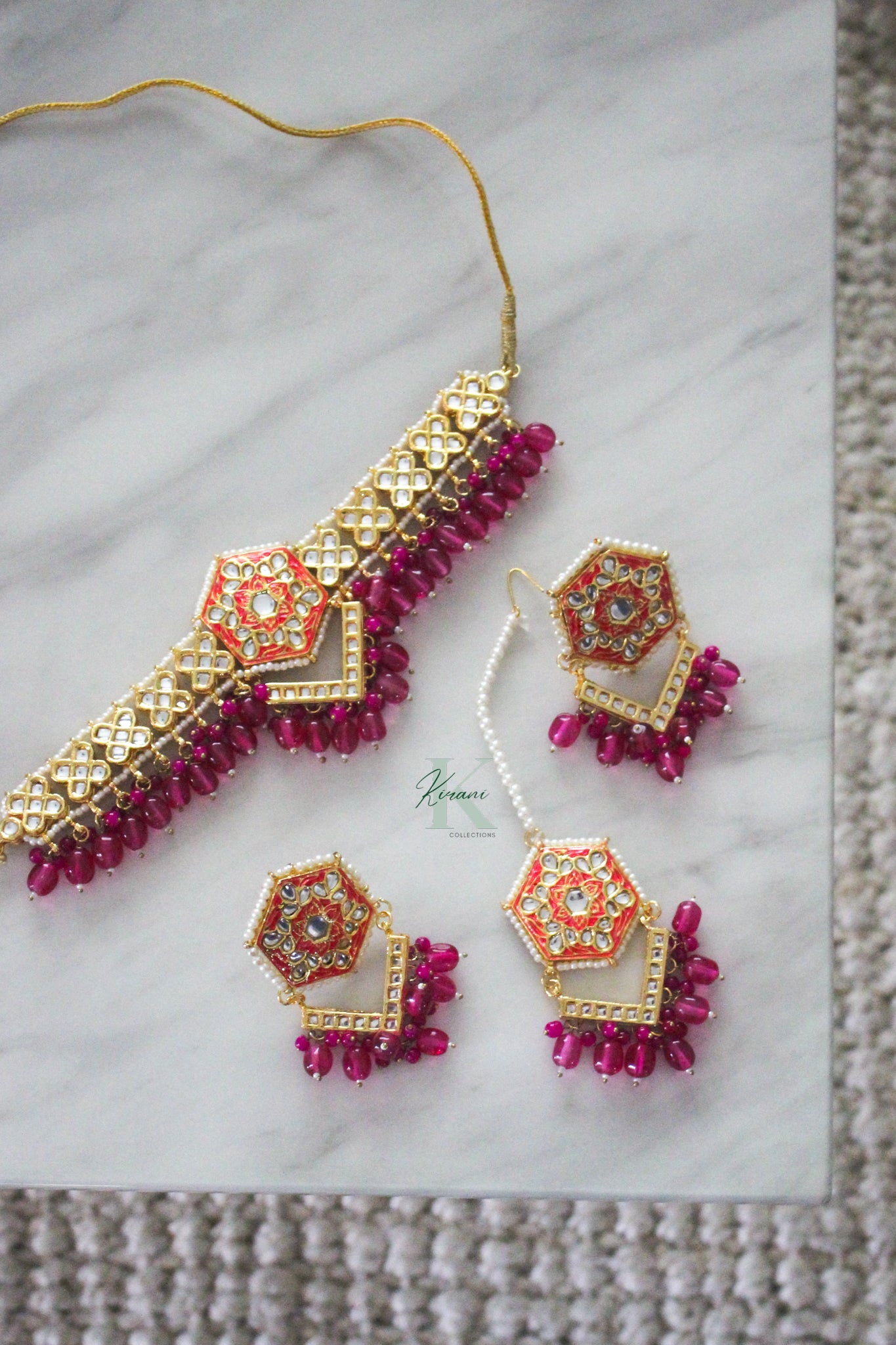 GAURI Hot Pink Necklace Set