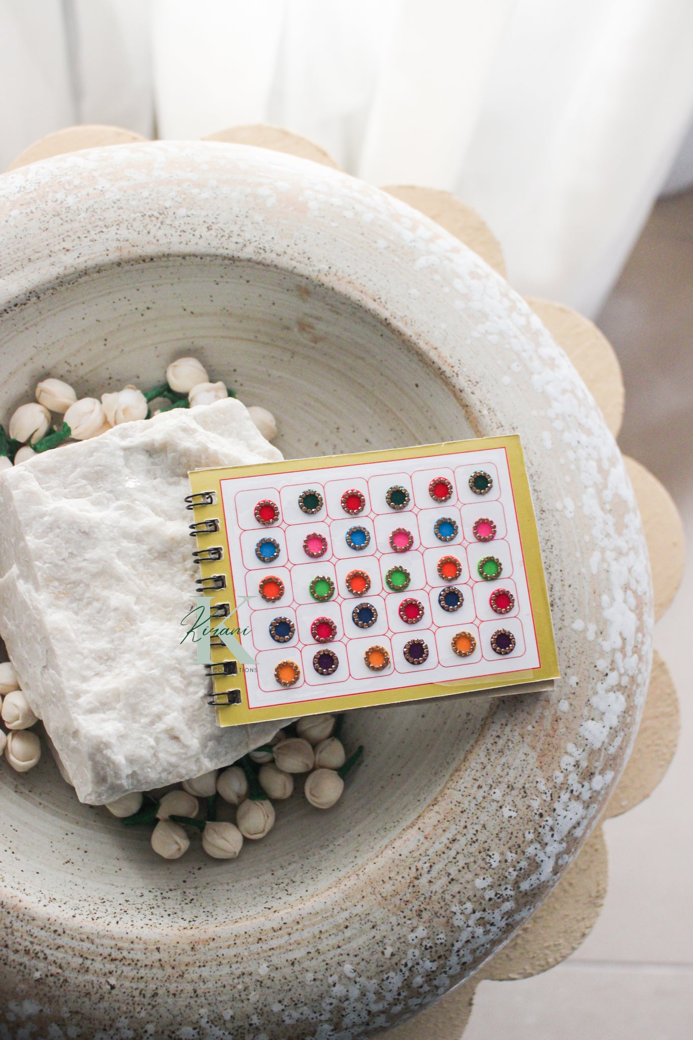 Mini Bindi Book - 120 Gold Stone Border