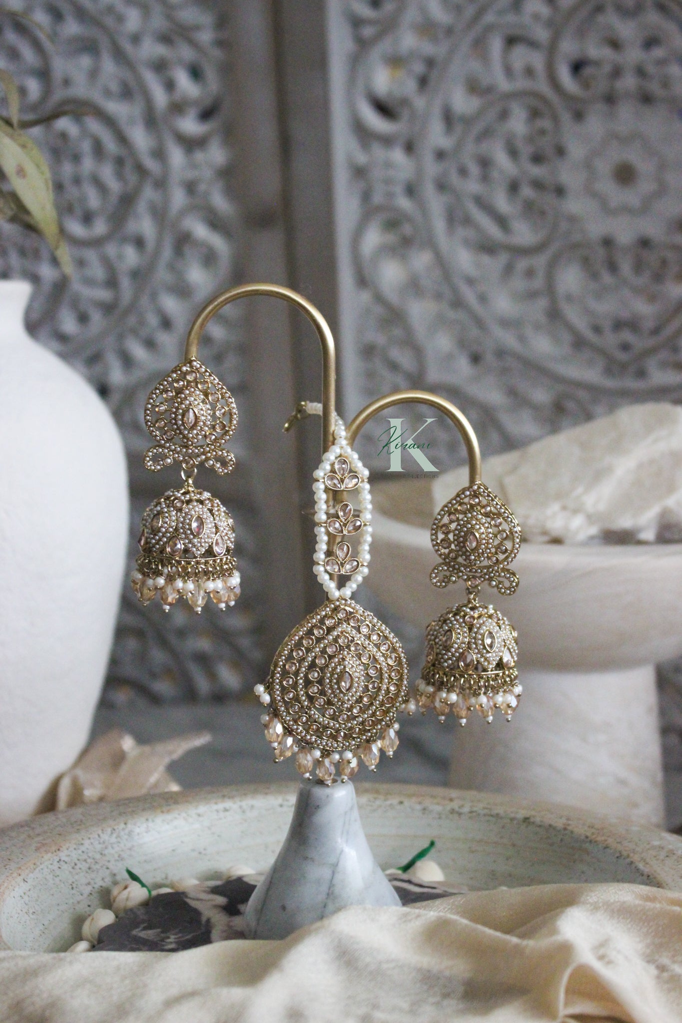 SENA - Gold Earrings & Tikka Set