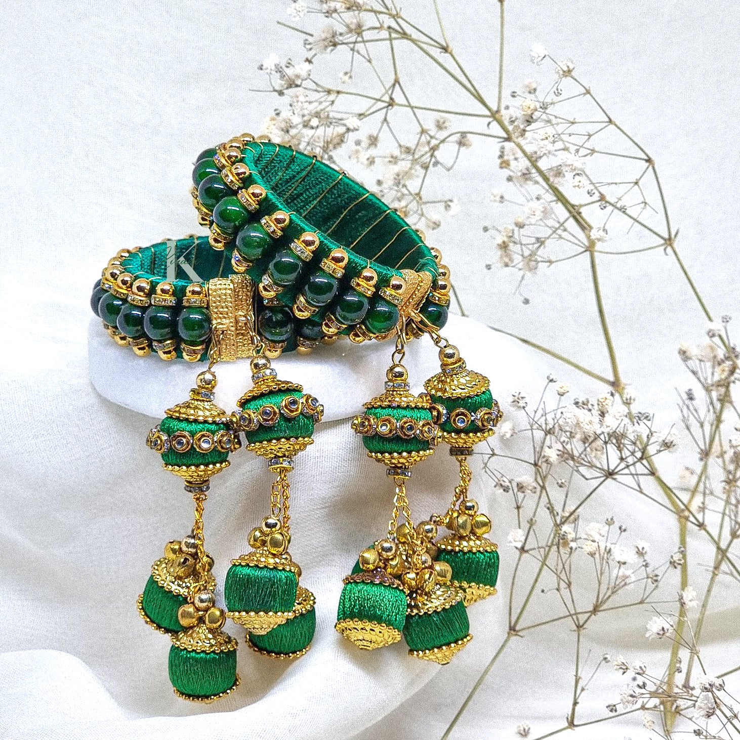 DEVIKA - (Set of 2 Pearl Bangle with Thread Latkan)