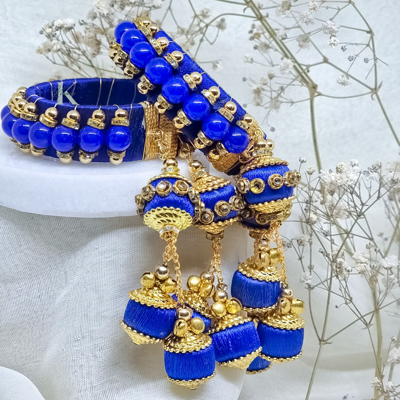 DEVIKA - (Set of 2 Pearl Bangle with Thread Latkan)