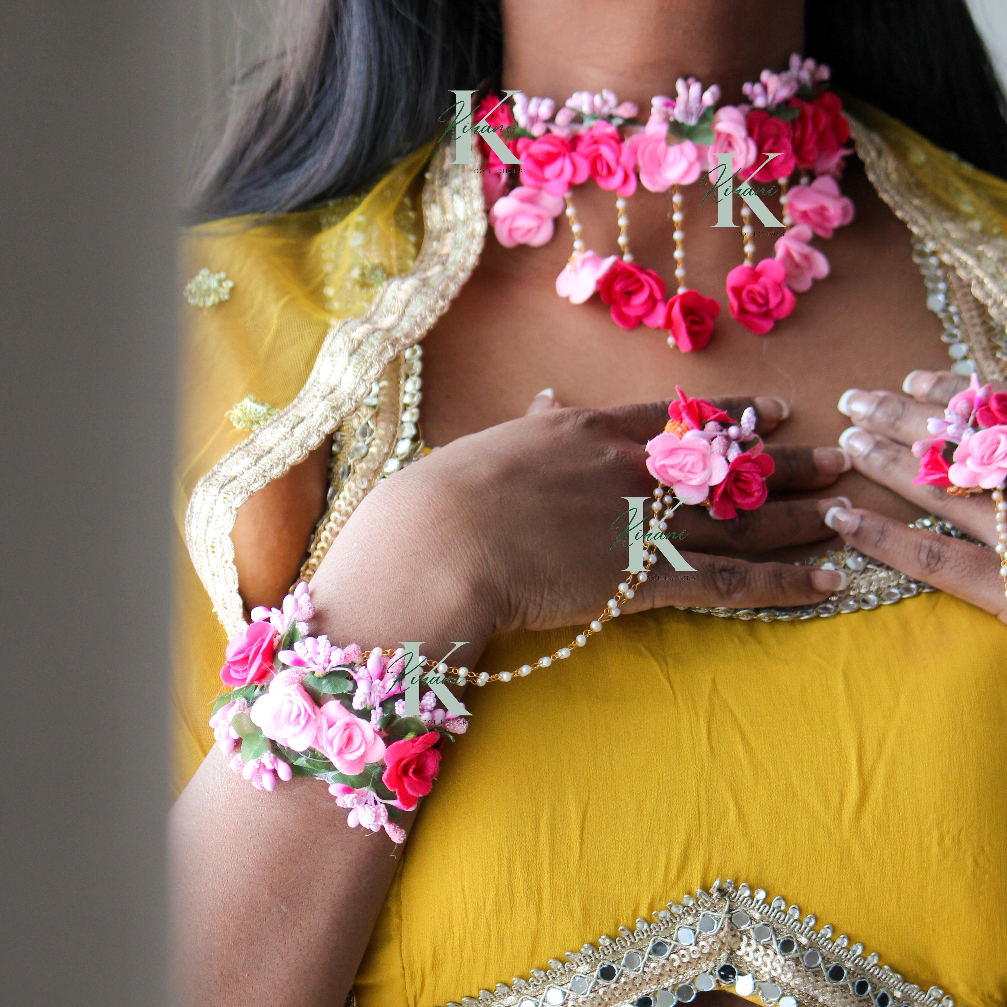 GULABO - (6 pc Flower Jewellery Set)