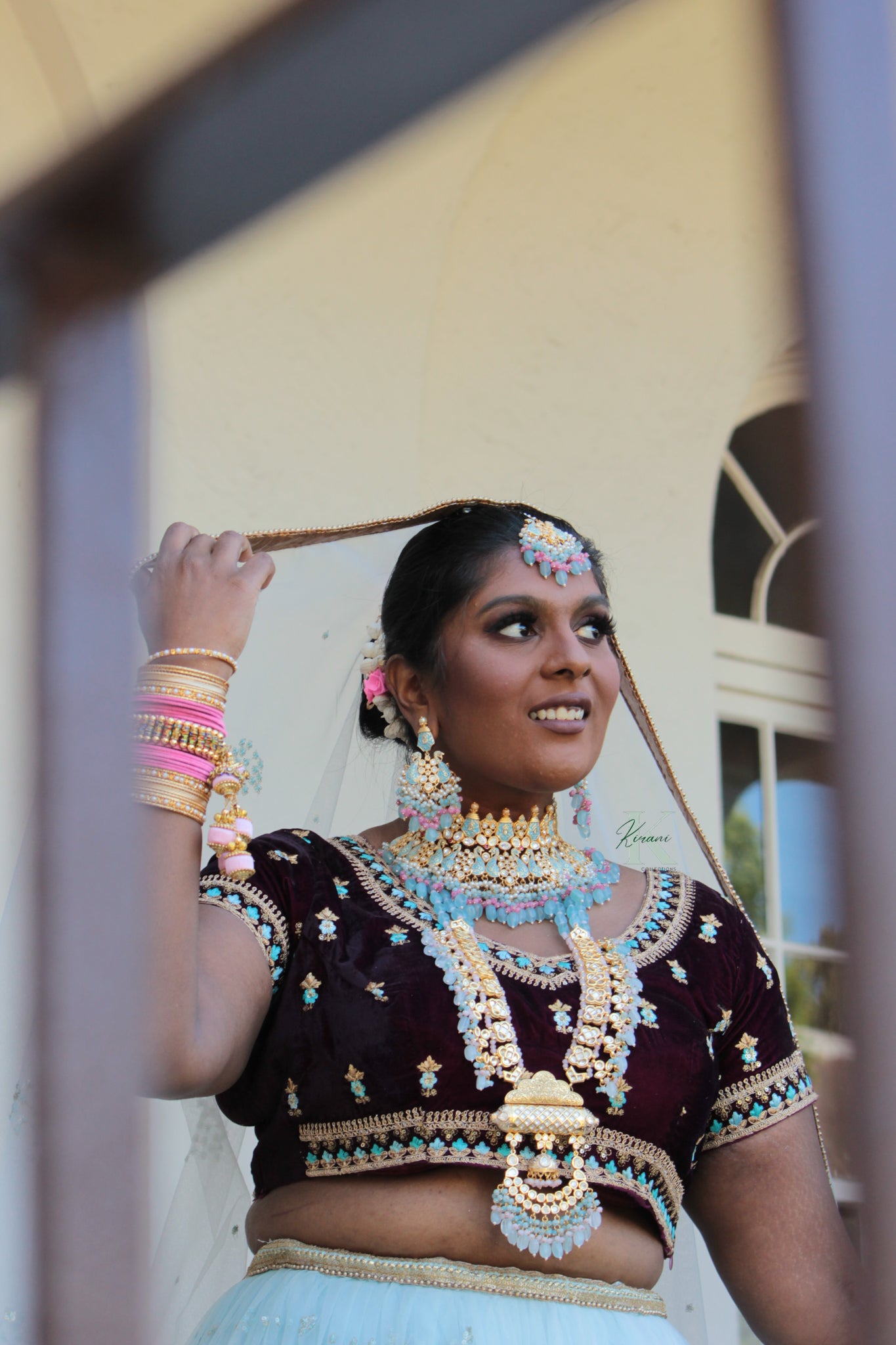 RANI - Powder Blue Choker and Pendant Set