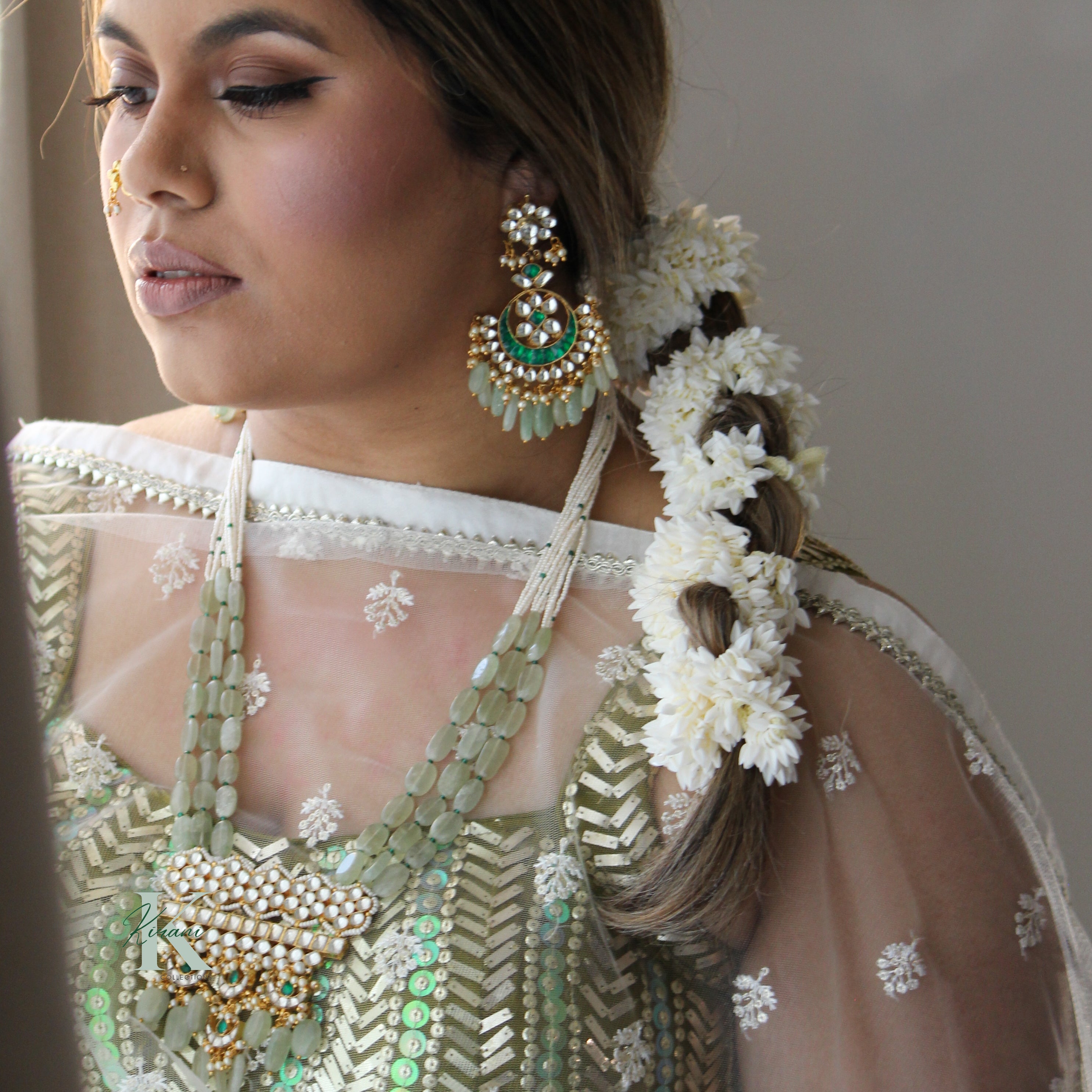 PRIYA - Pachi Kundan Necklace Set