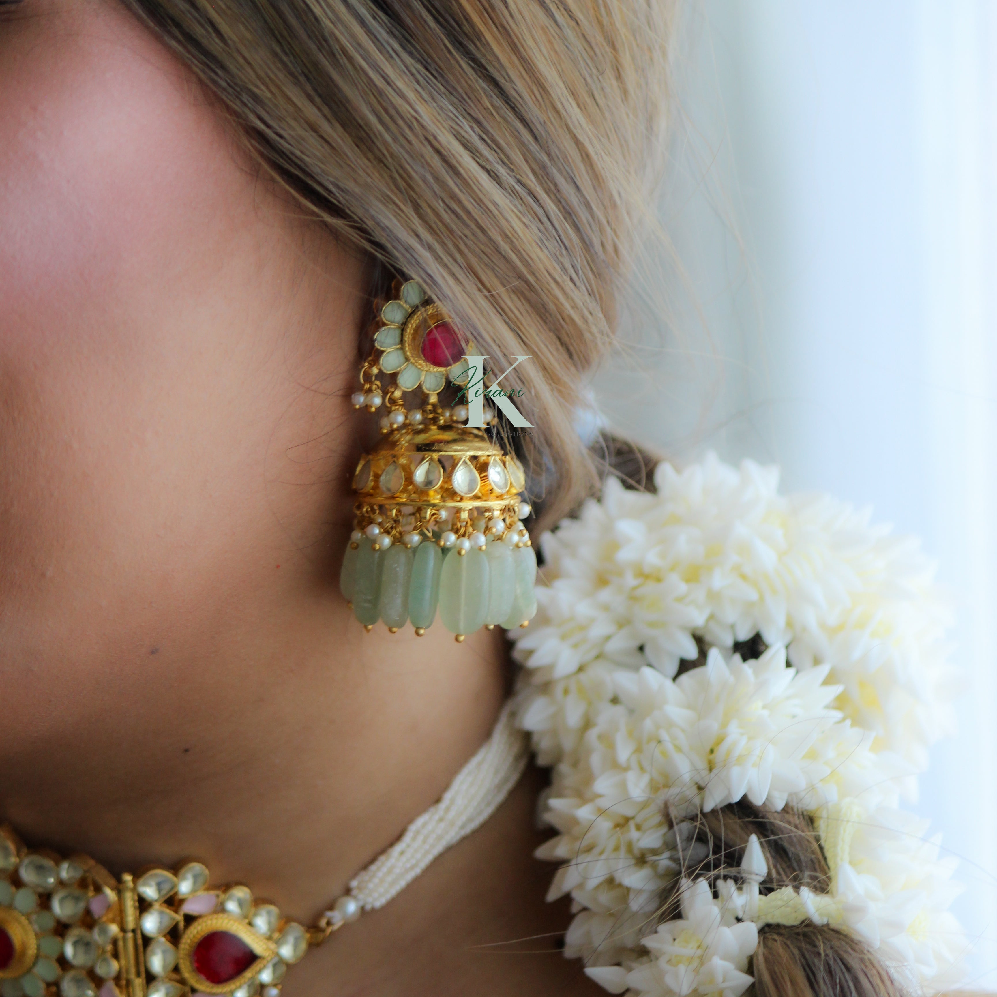 INDU - Pachi Kundan Necklace Set