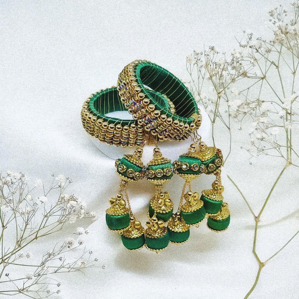 DEVINA - (Set of 2 Multi Bangle with Thread Latkan)