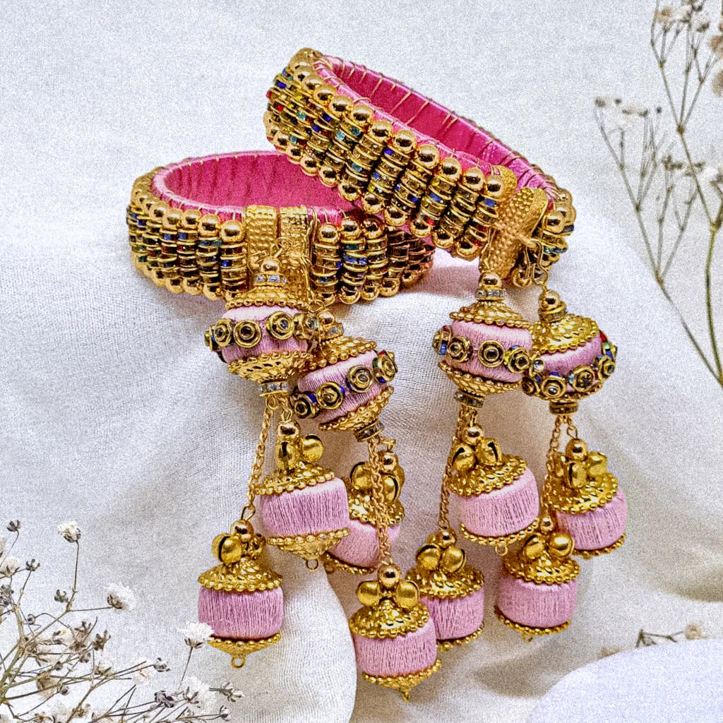 DEVINA - (Set of 2 Multi Bangle with Thread Latkan)