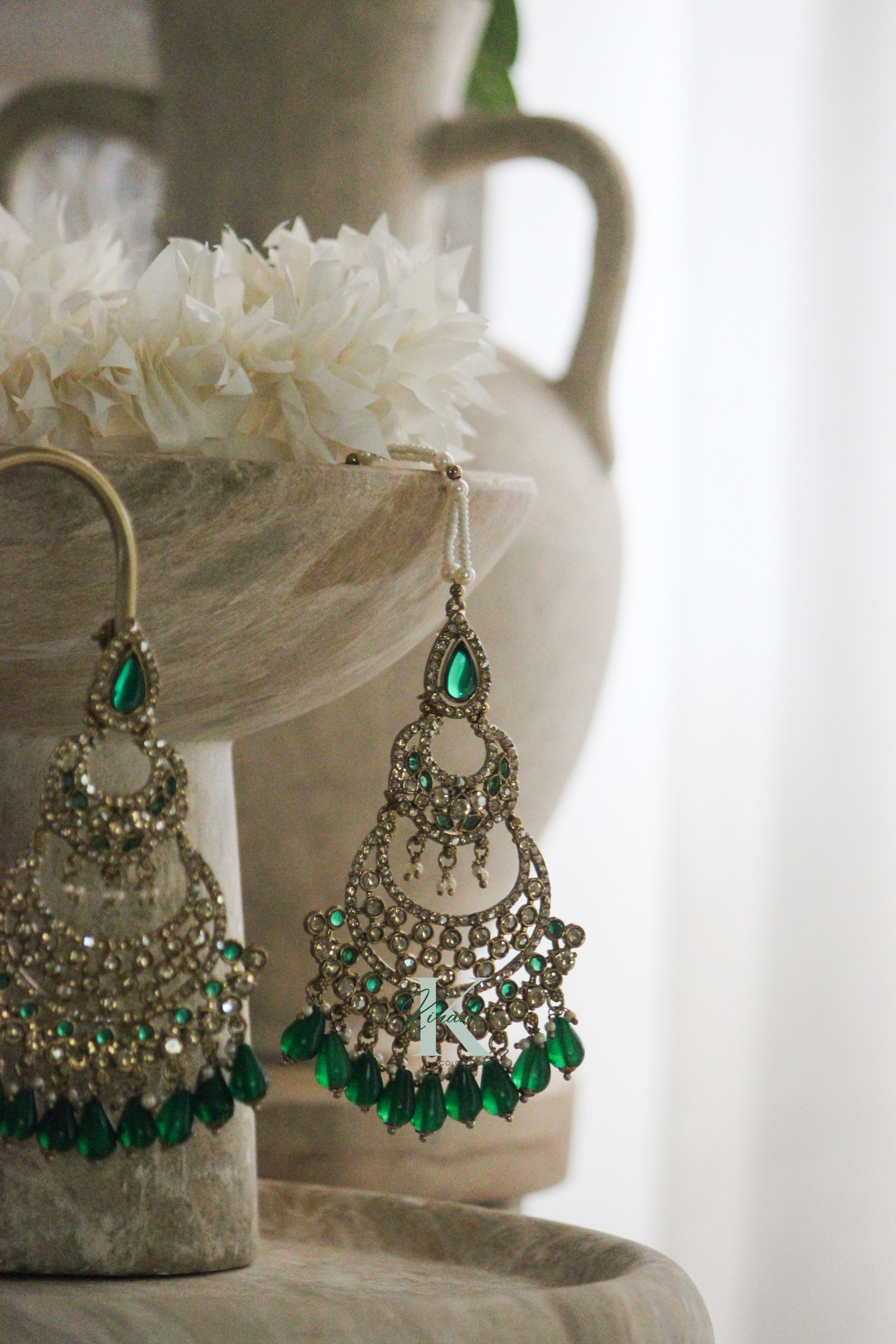 ELISHKA Emerald Earrings and Mangtika