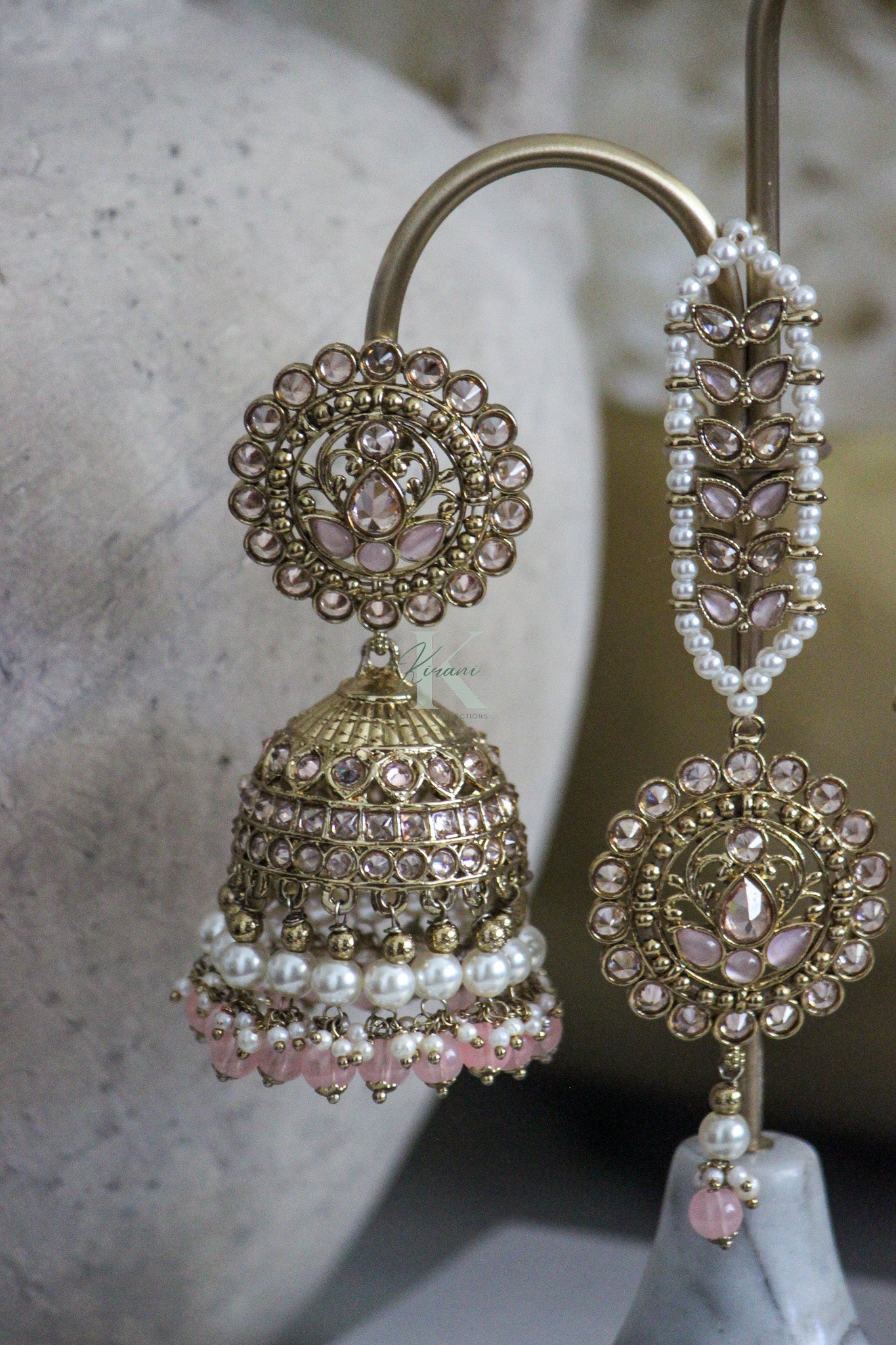 BHUMI Pink Earring and Tika Set