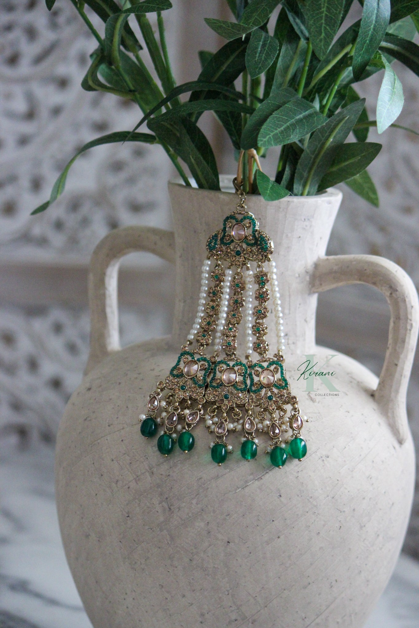 AMALIA - Emerald Green Bridal Set