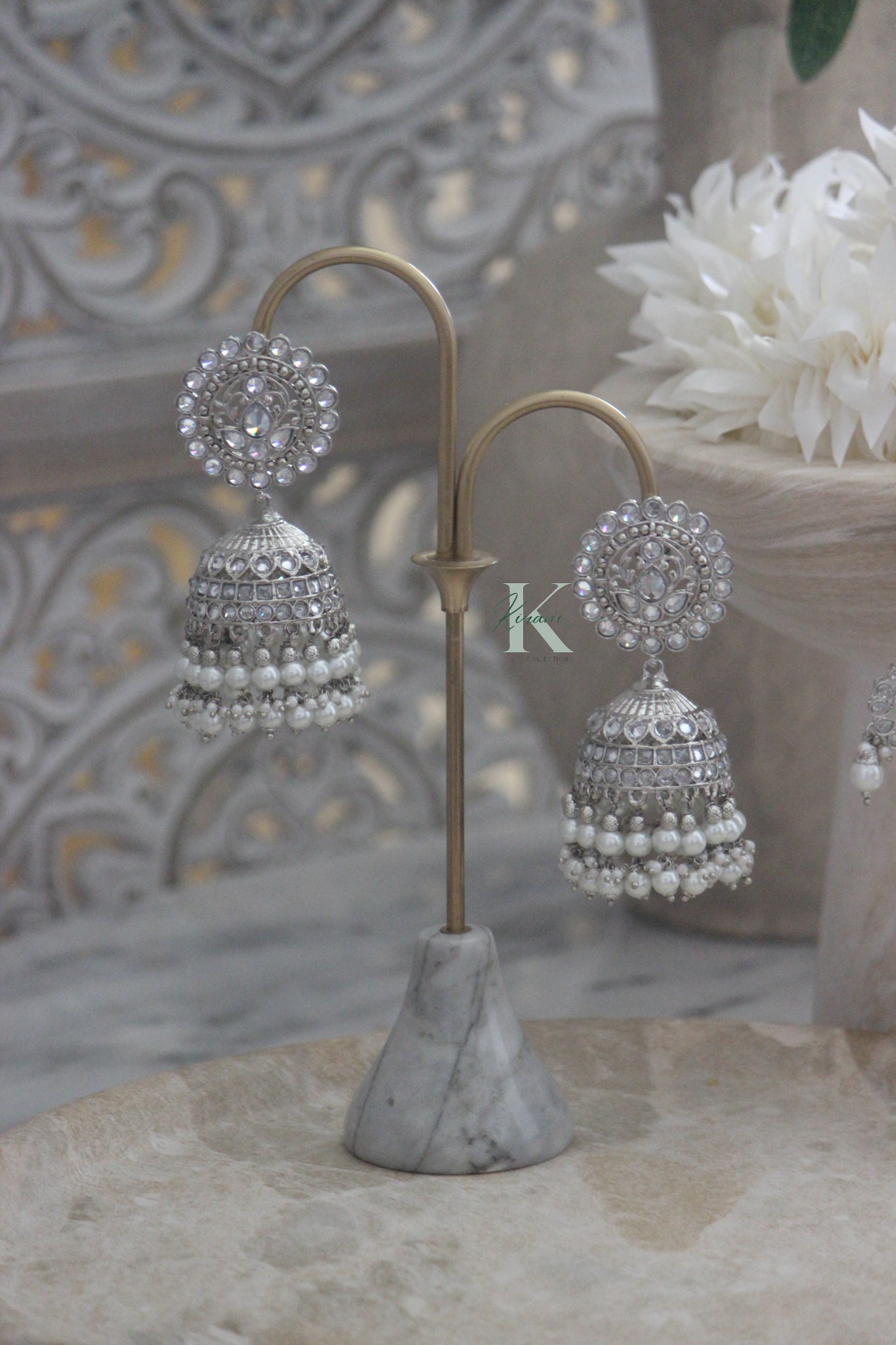 BHUMI - Silver Earring and Tika Set