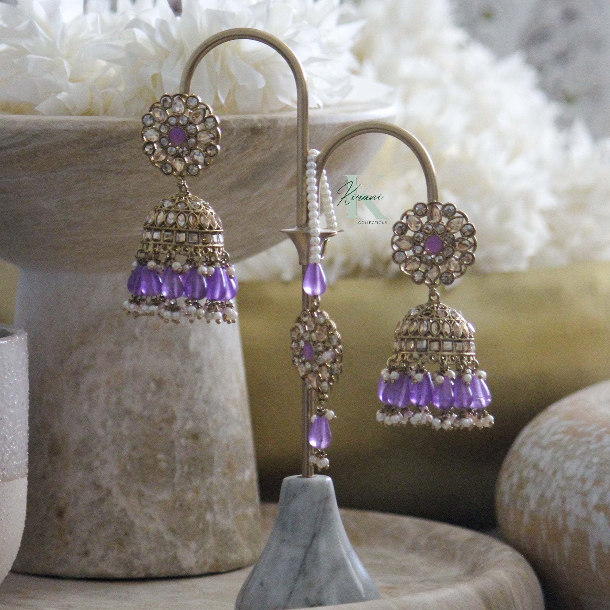 HERA - Purple Earring and Tikka Set