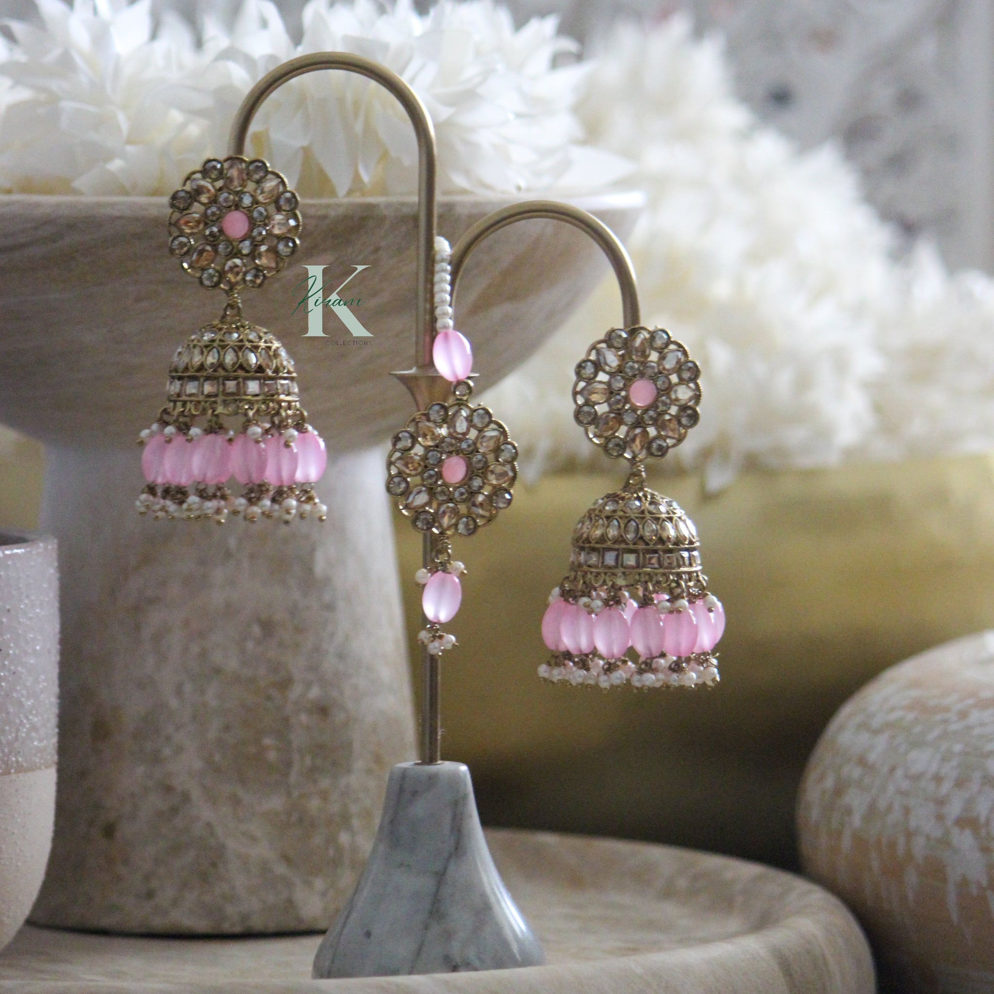 HERA - Pink Earring and Tikka Set