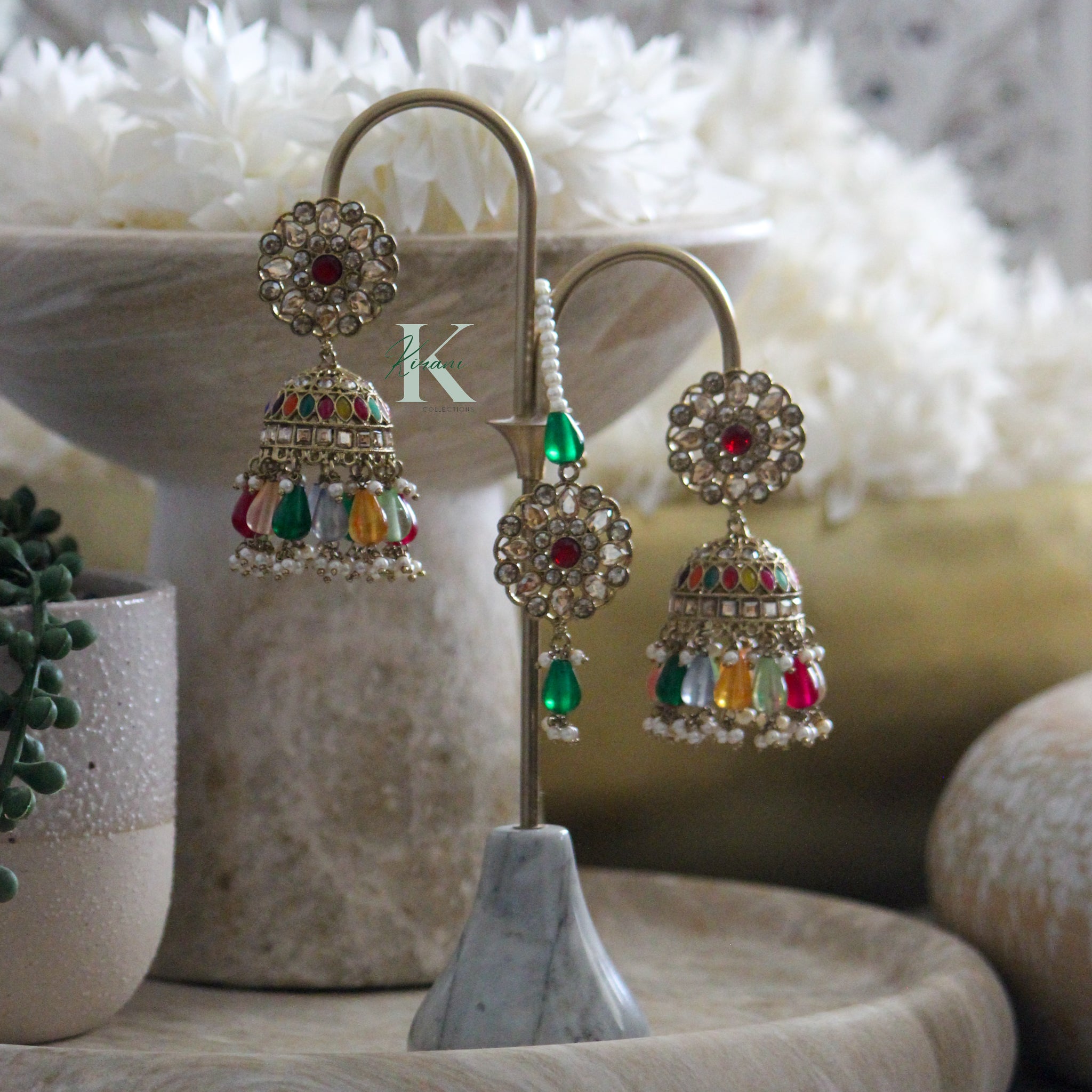 HERA - Multicoloured Earring and Tikka Set