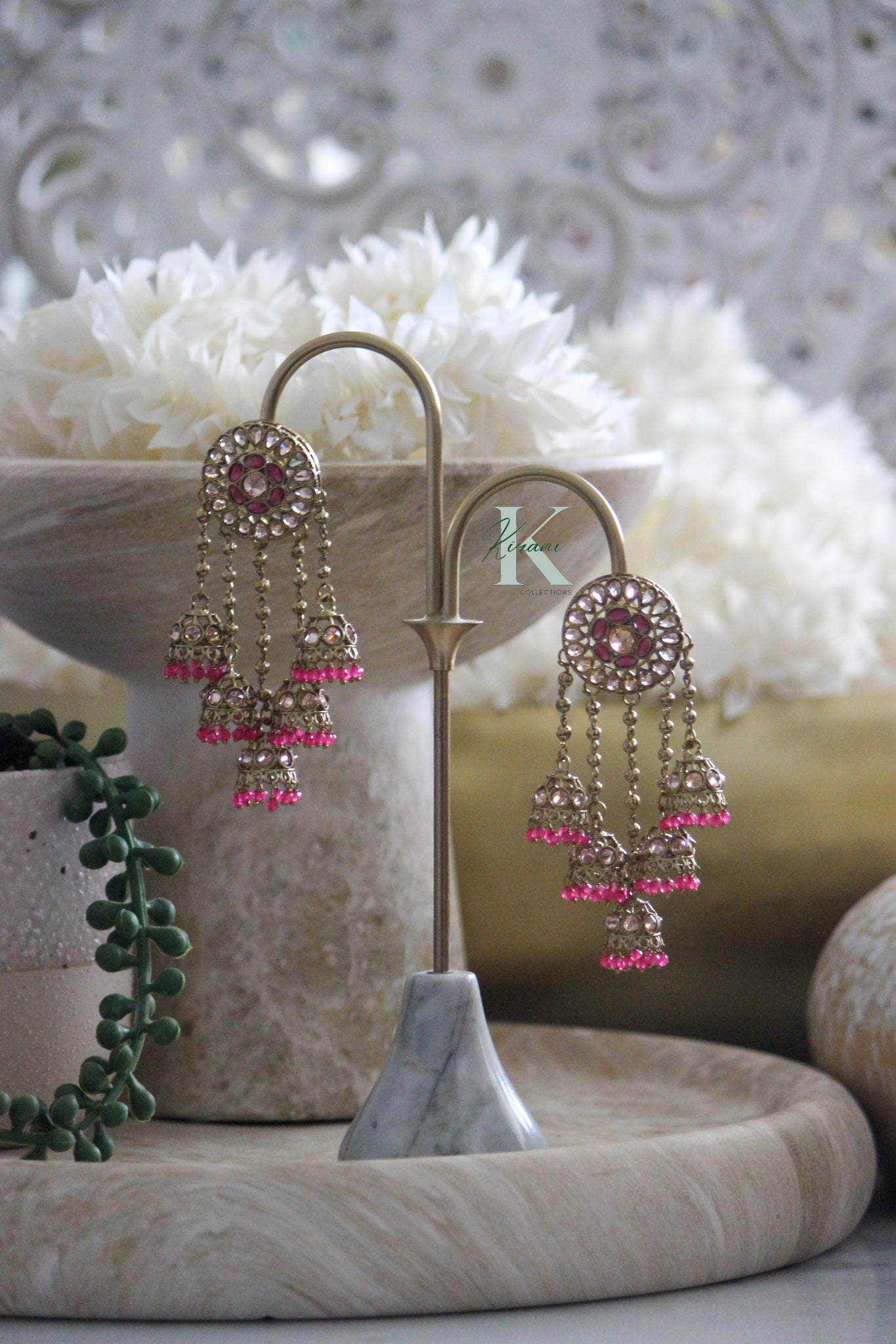 SHAIRA - Pink Statement Earrings