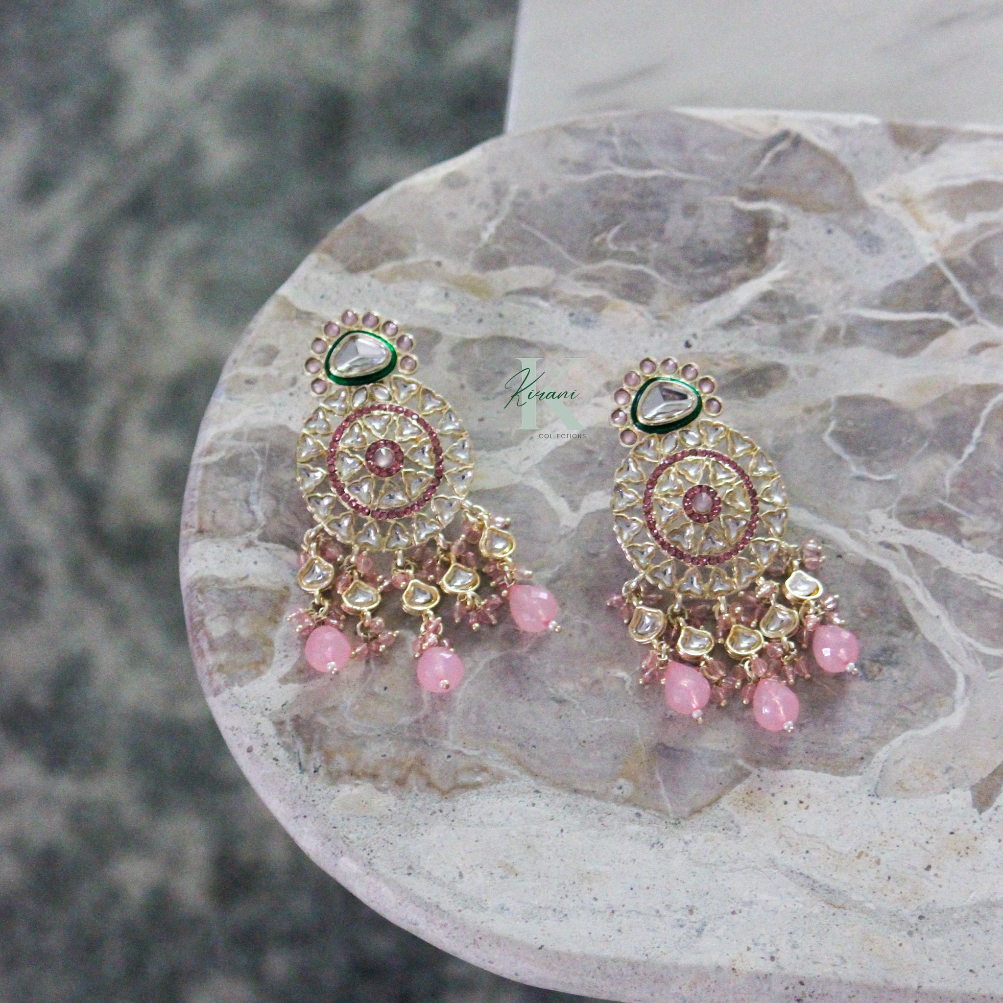KHUSHI - Pink Statement Earrings