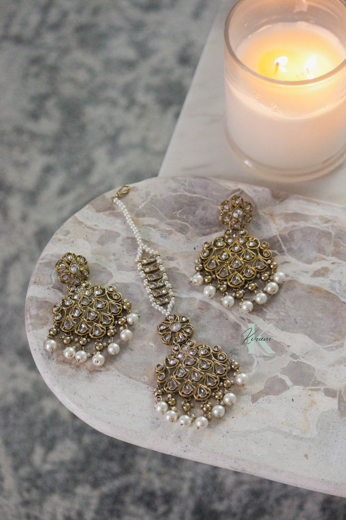 LAVANYA - Gold Earrings and Tikka Set