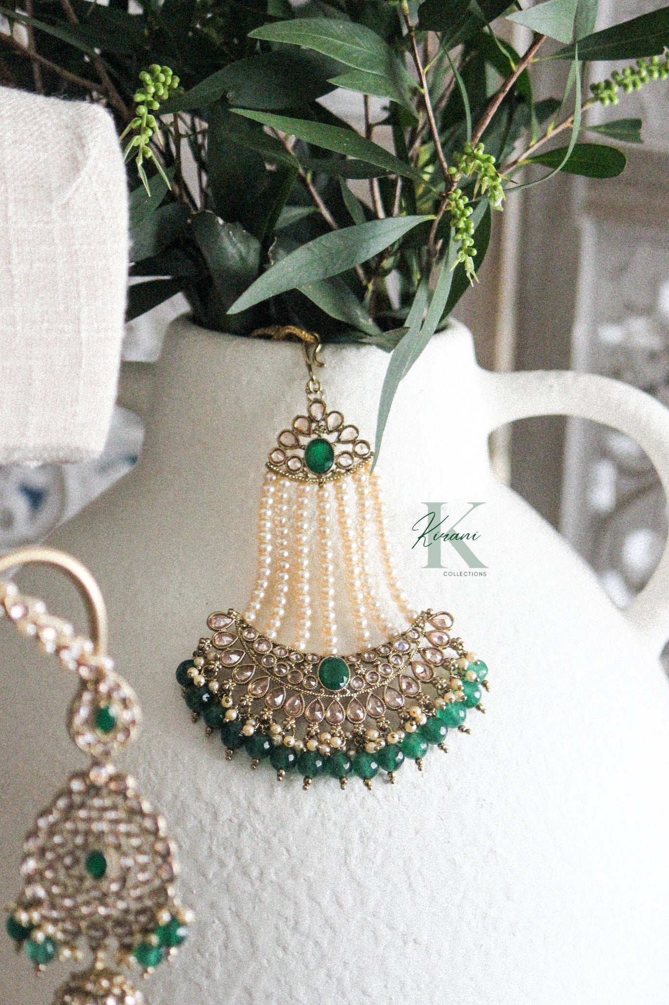 AURELINE - Emerald Green Bridal Set