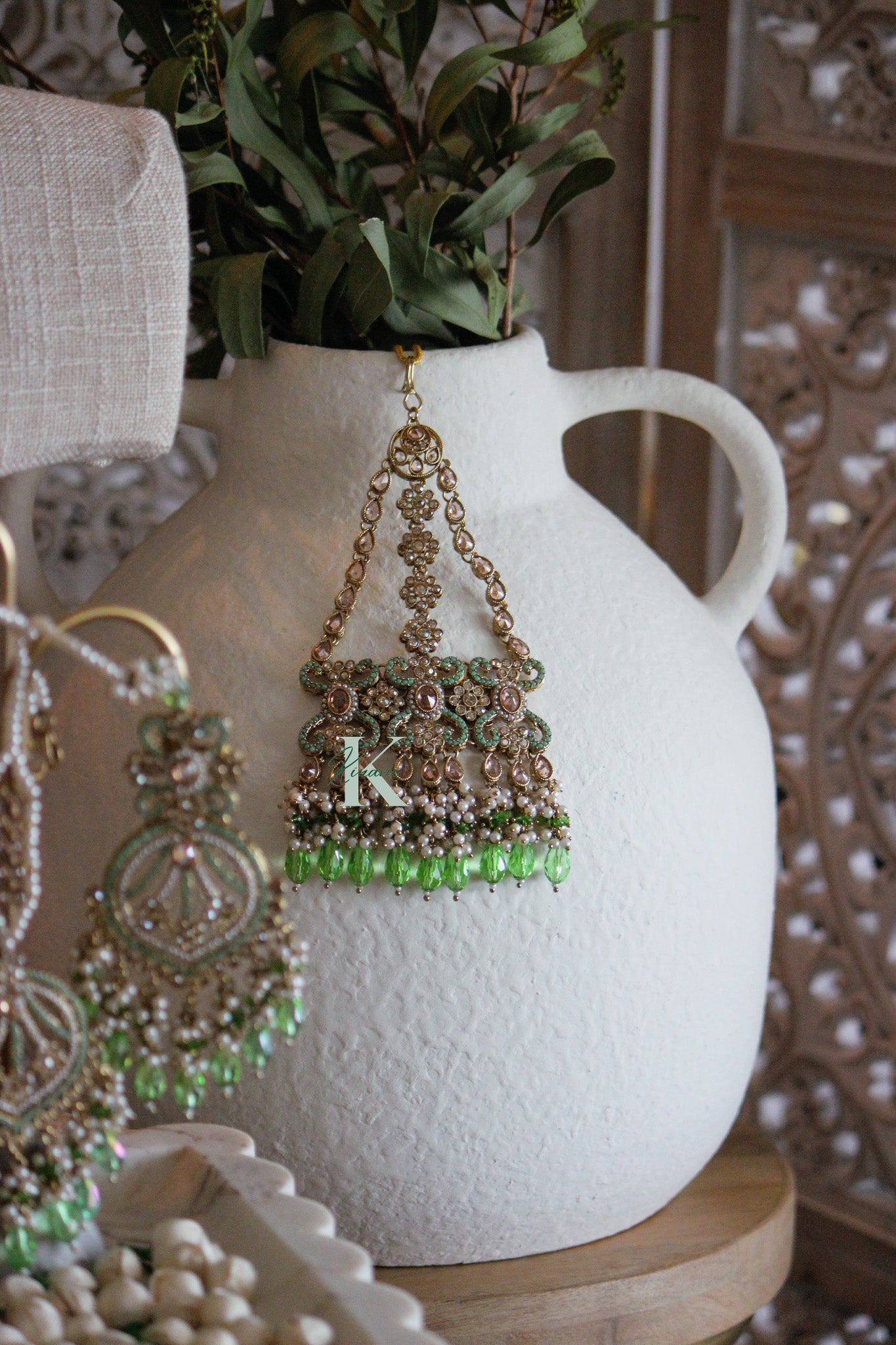 ANTARA Green Necklace Set with Passa