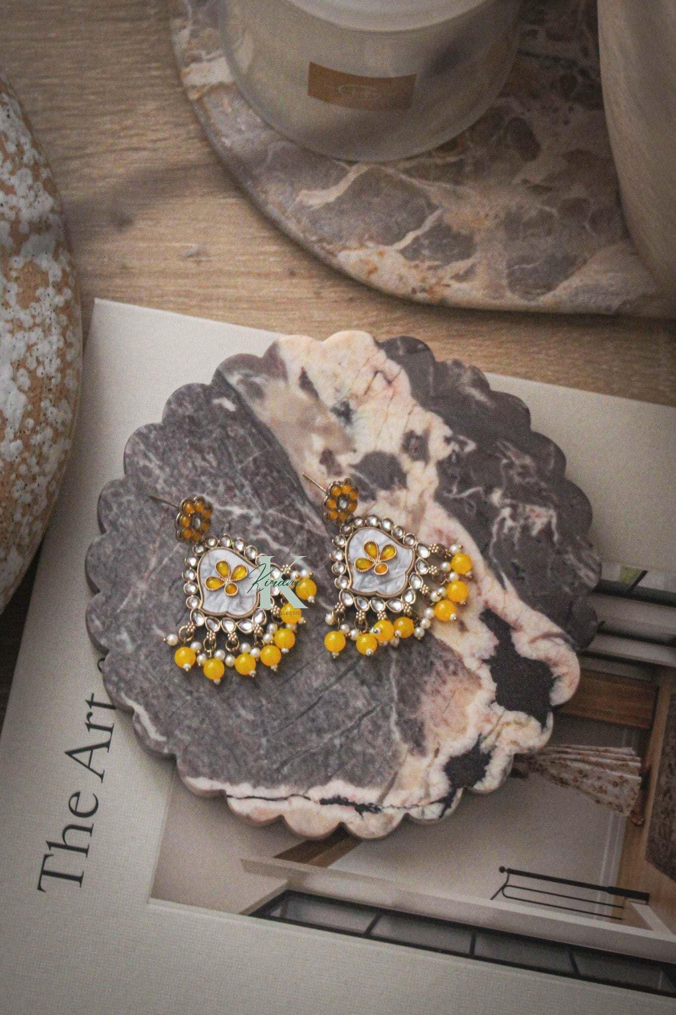 KALKI  Yellow  Earrings