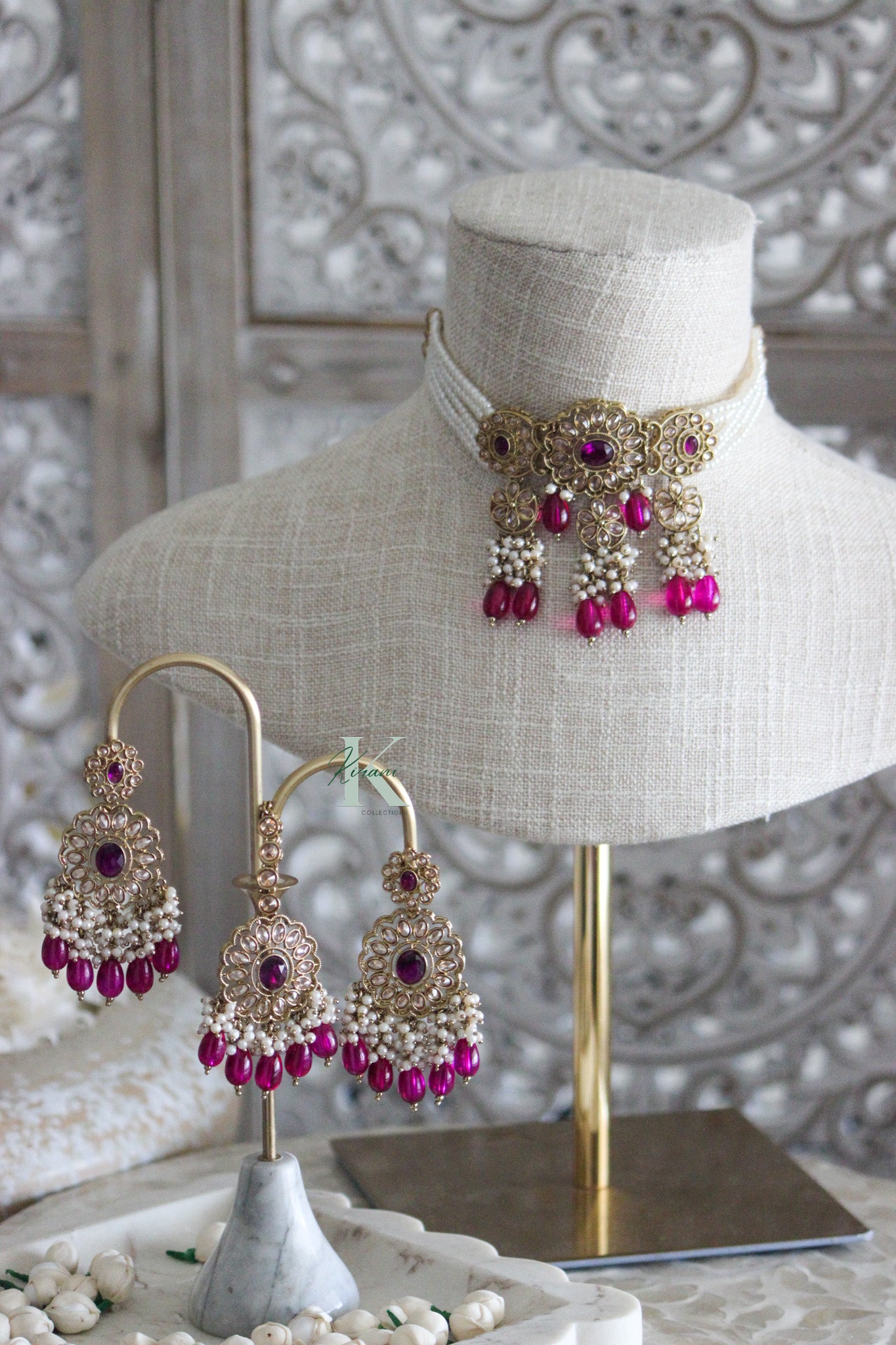 THIRZA Purple Necklace Set