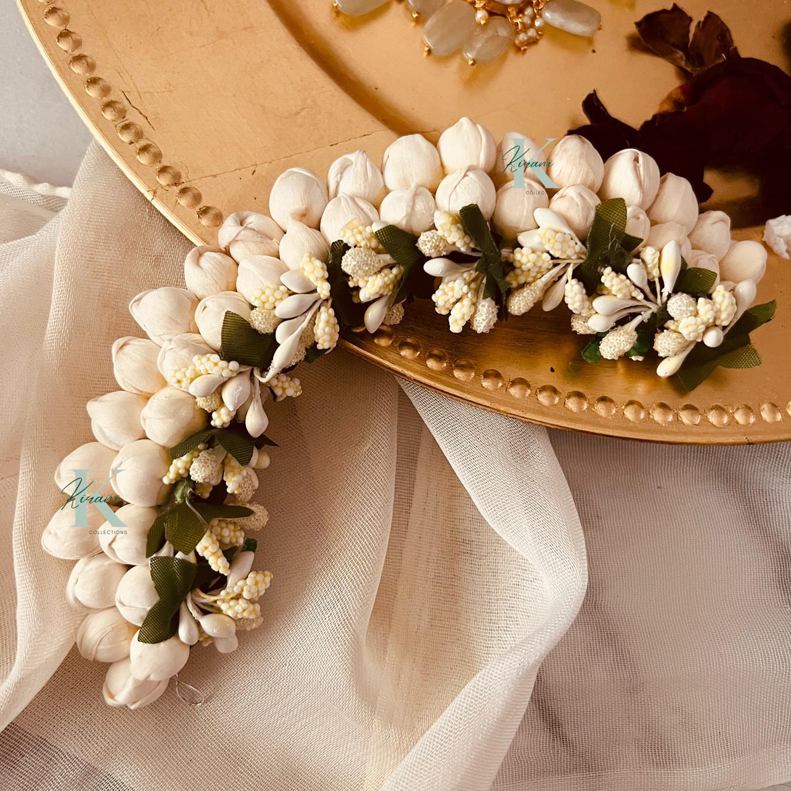 Jasmine Hair Accessories with Green Leaves